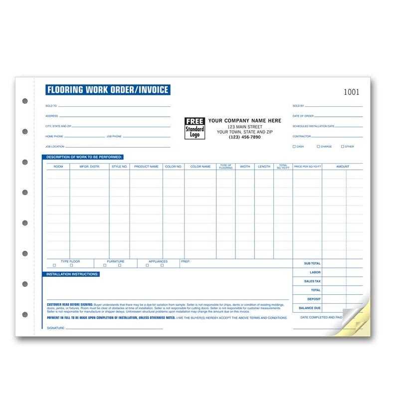 flooring installation invoice template