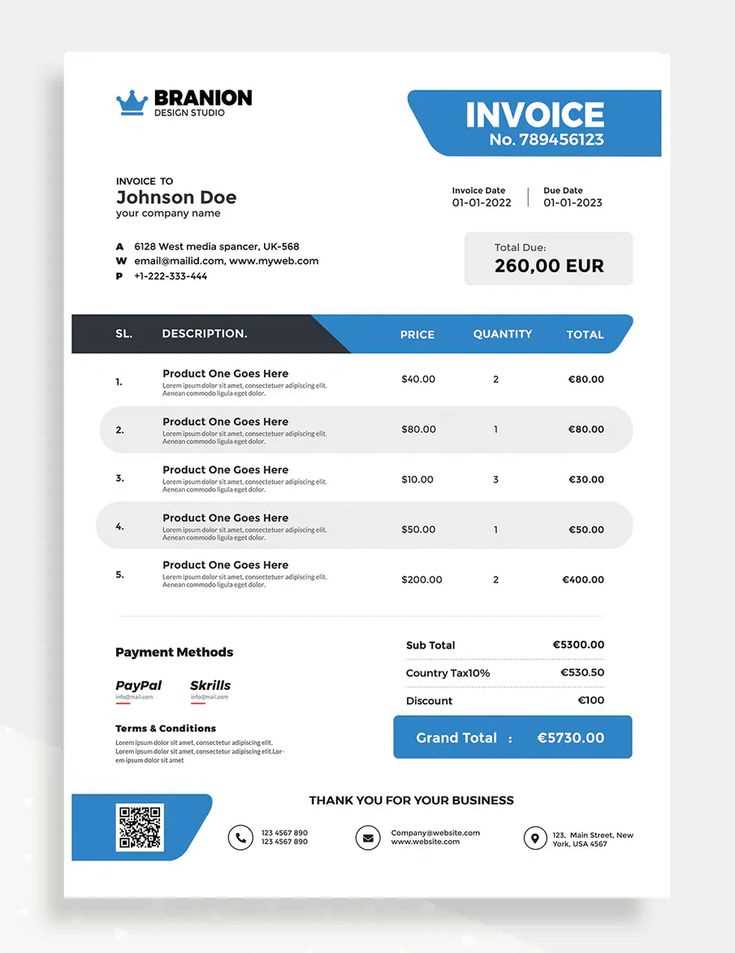 invoice template ai