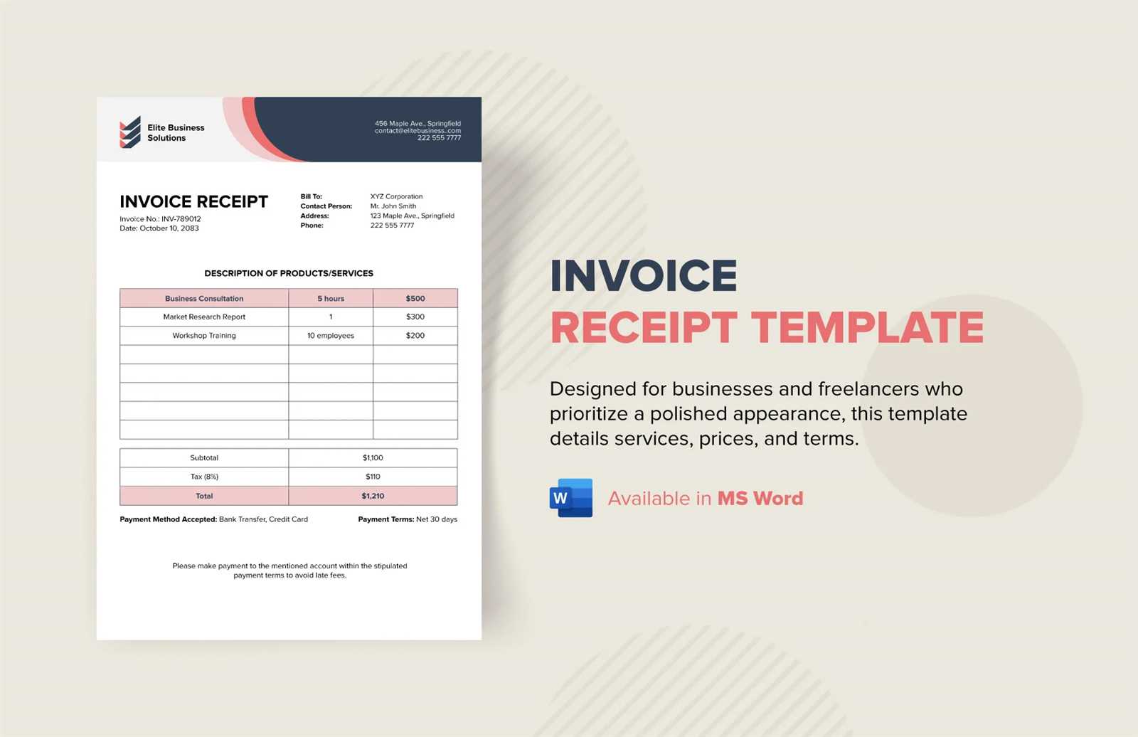 invoicing template word