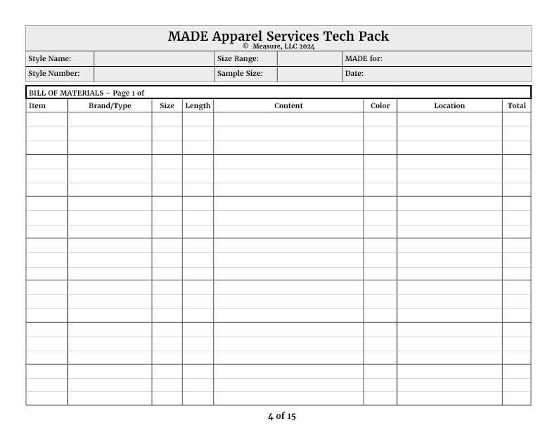 clothing invoice template