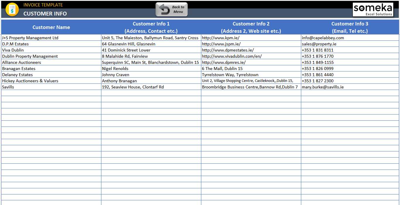 excel invoice template with database