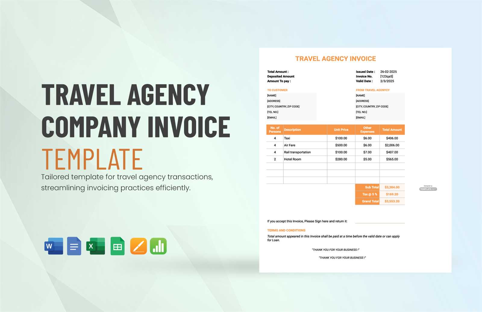 moving company invoice template