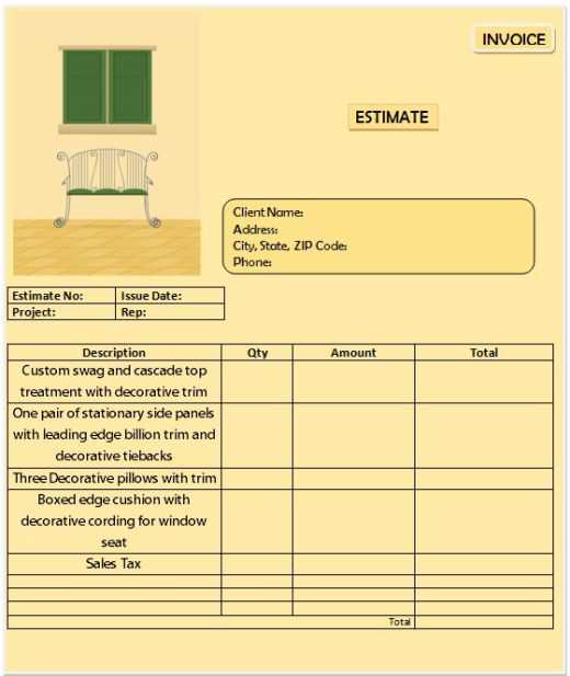 interior designer invoice template