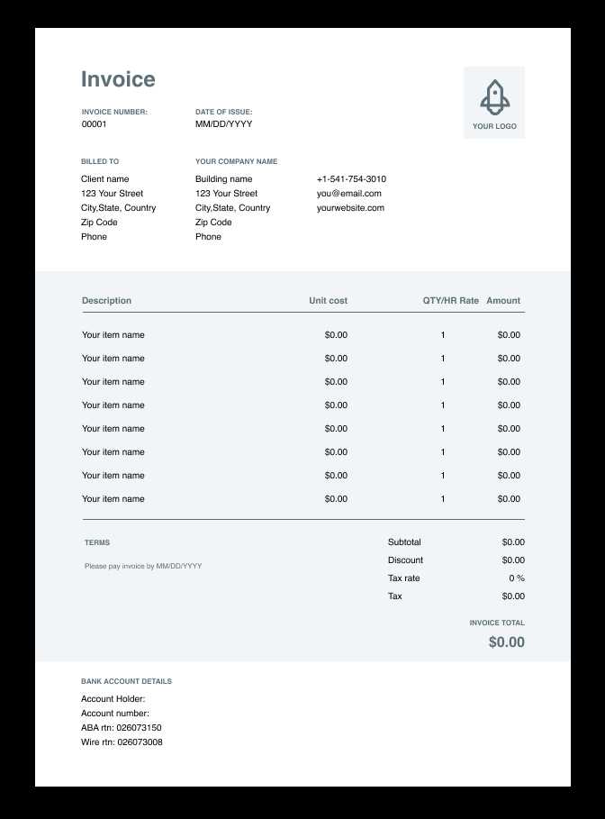 invoice template for actors