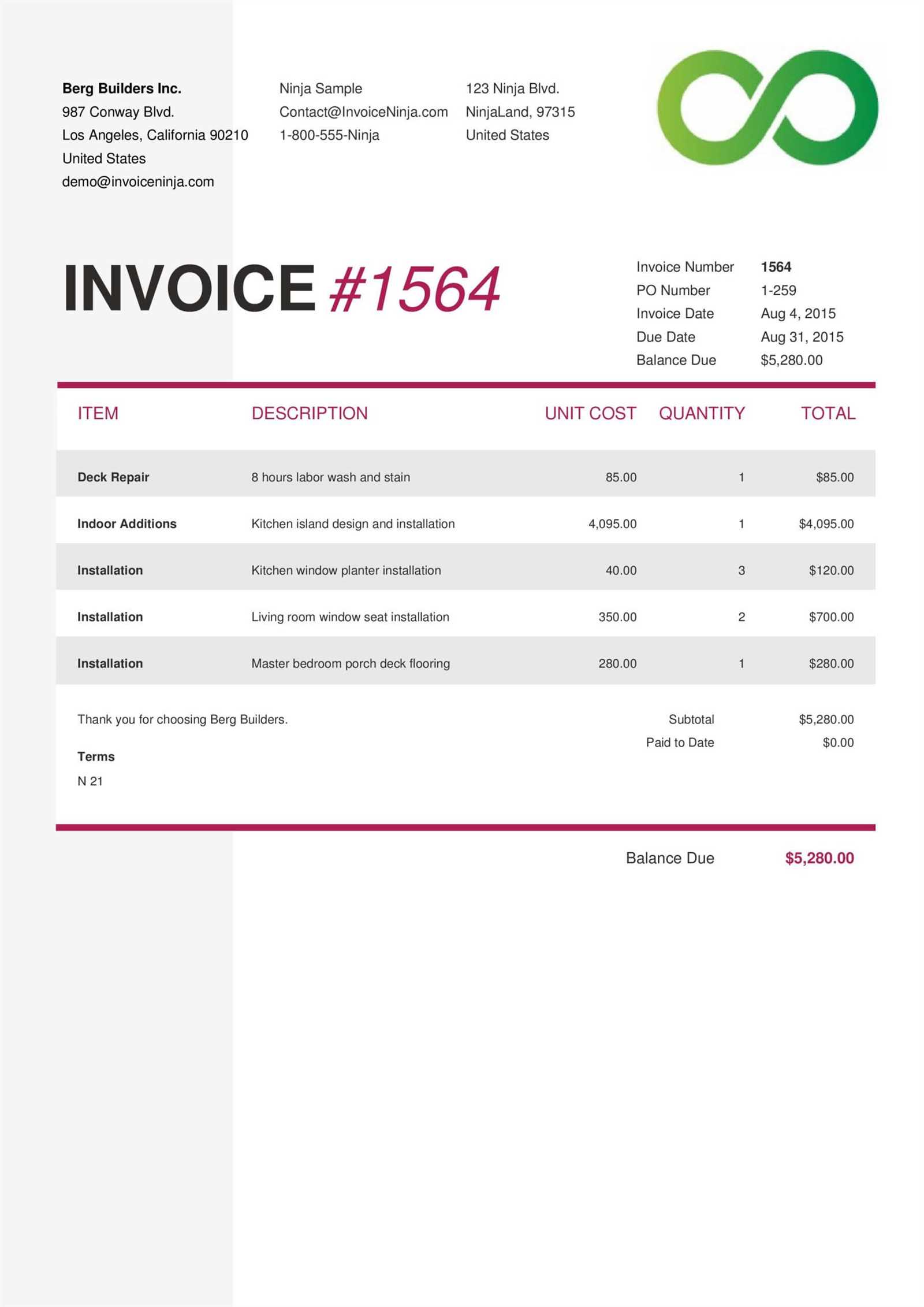 post production invoice template