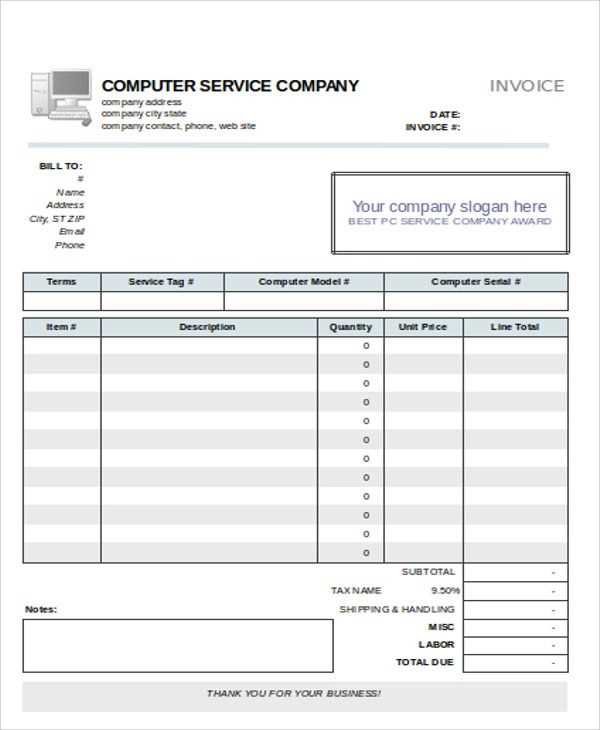 laptop invoice template