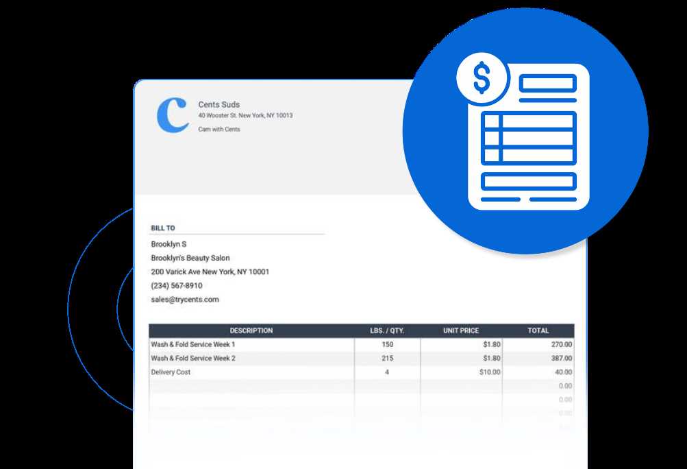 laundry invoice template