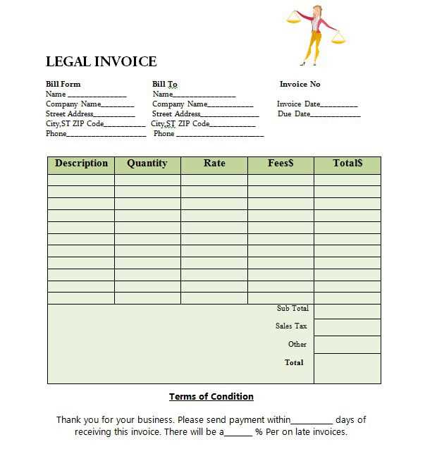 legal invoice template word