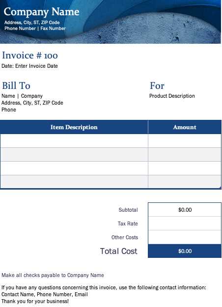 invoice and statement template excel