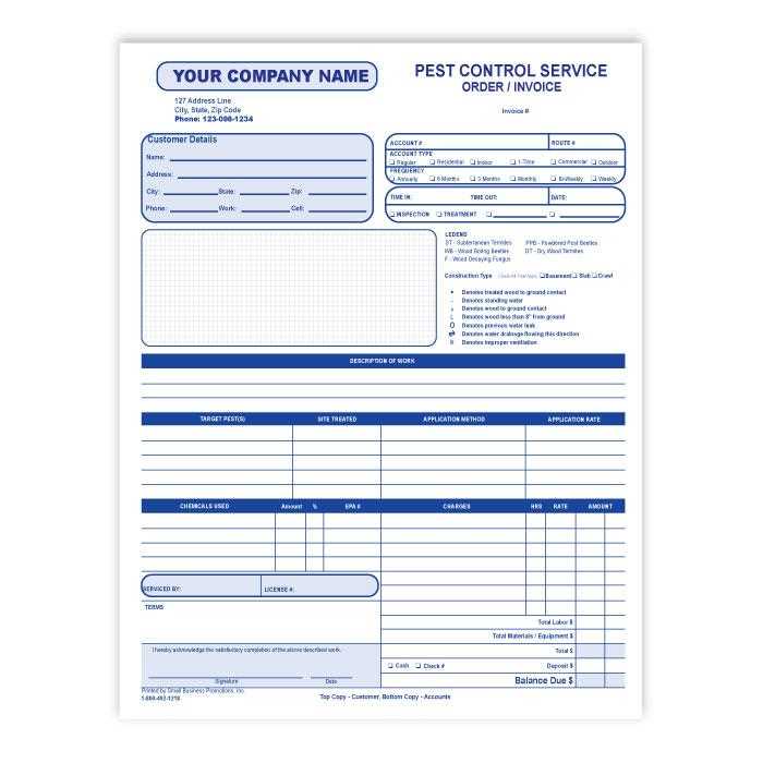 pest control invoice template free