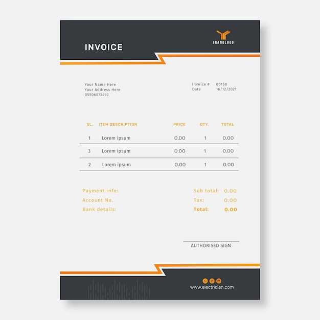 electrical invoice template free