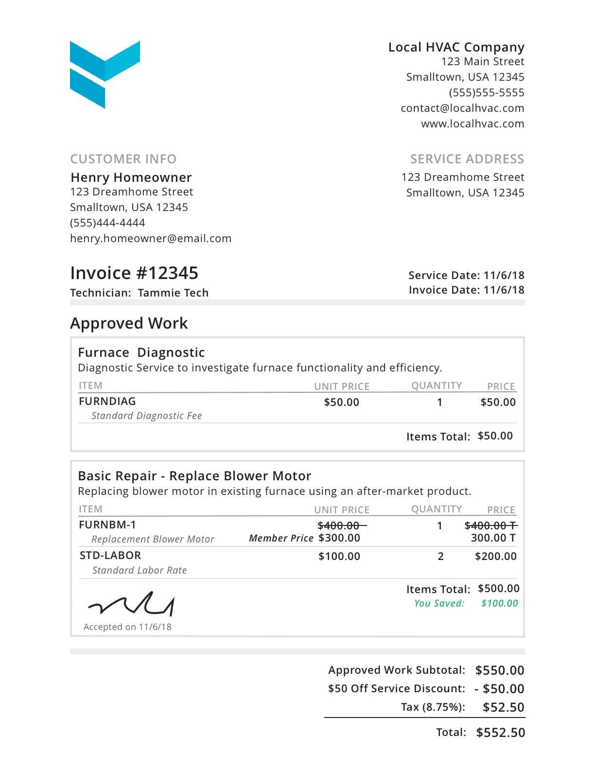 basic work invoice template