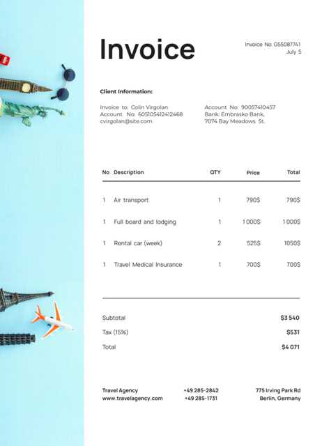 lodging invoice template