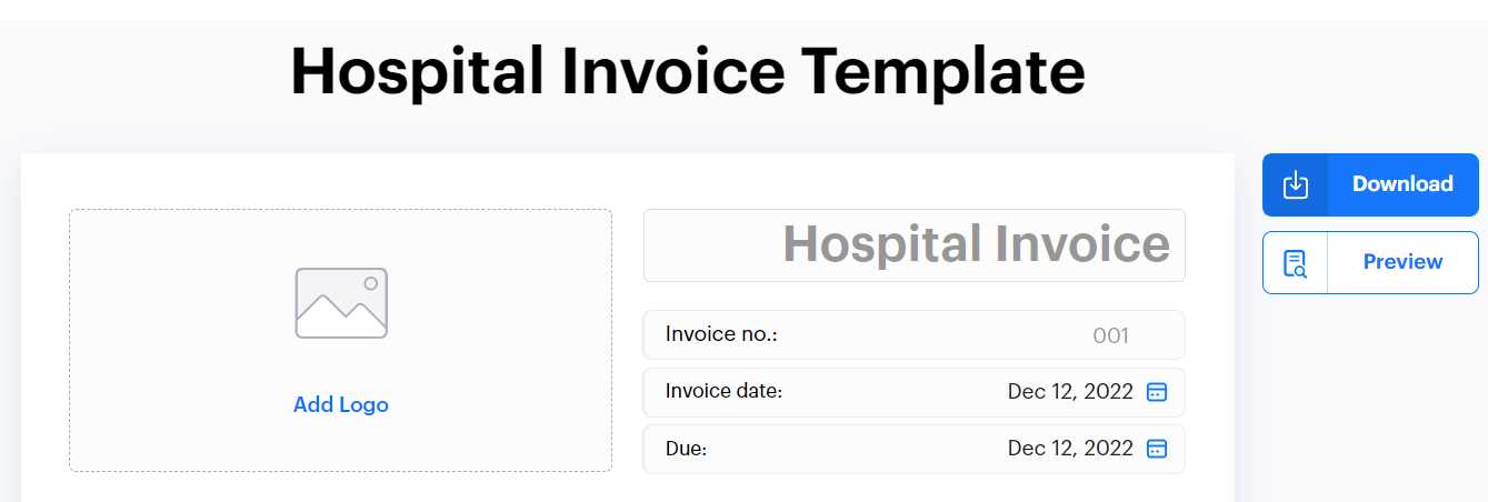 hospital invoice template word