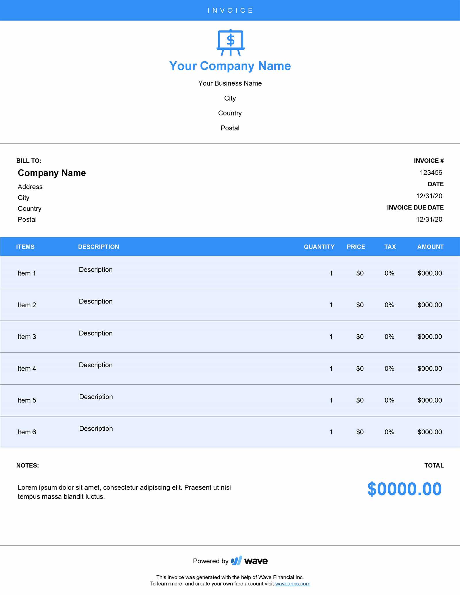 sample sales invoice template