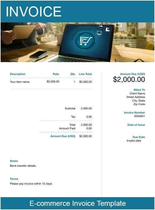 online shopping invoice template