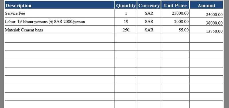 invoice template with vat number