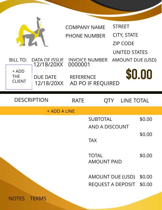 zumba invoice template