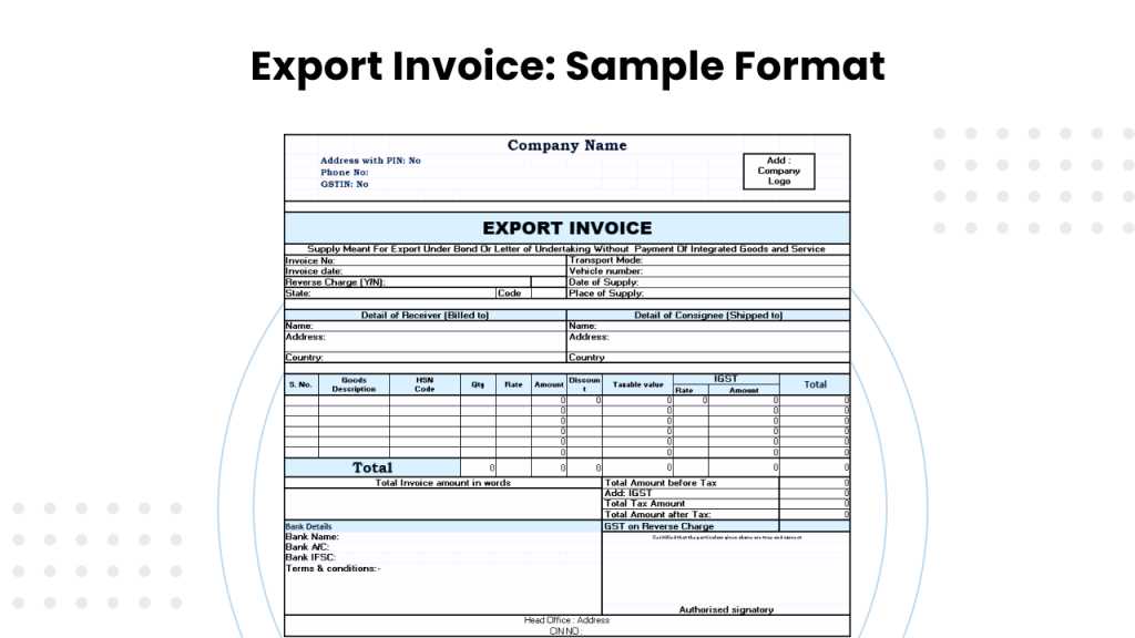 export invoice template