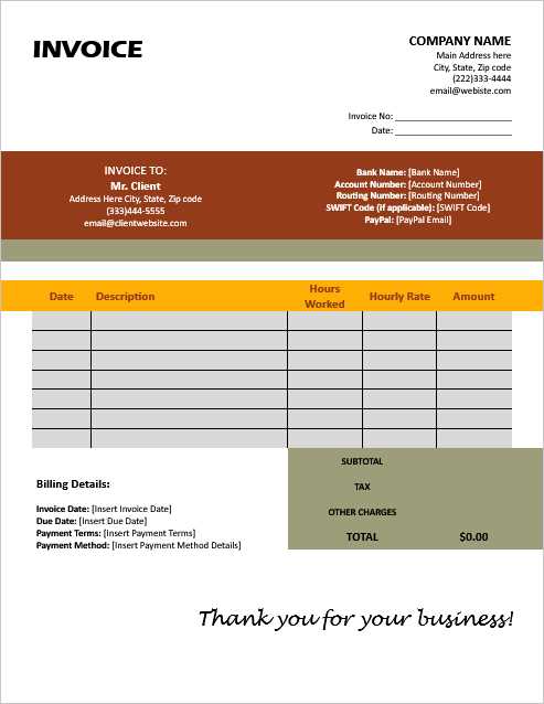 maintenance invoice template