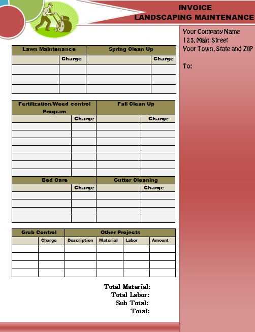 maintenance invoice template