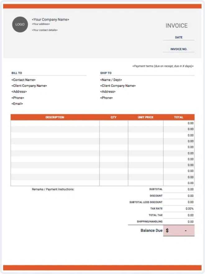 delivery service invoice template