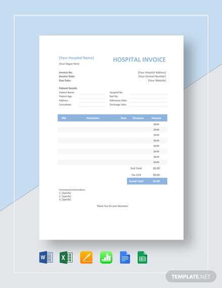 medical invoice template pdf