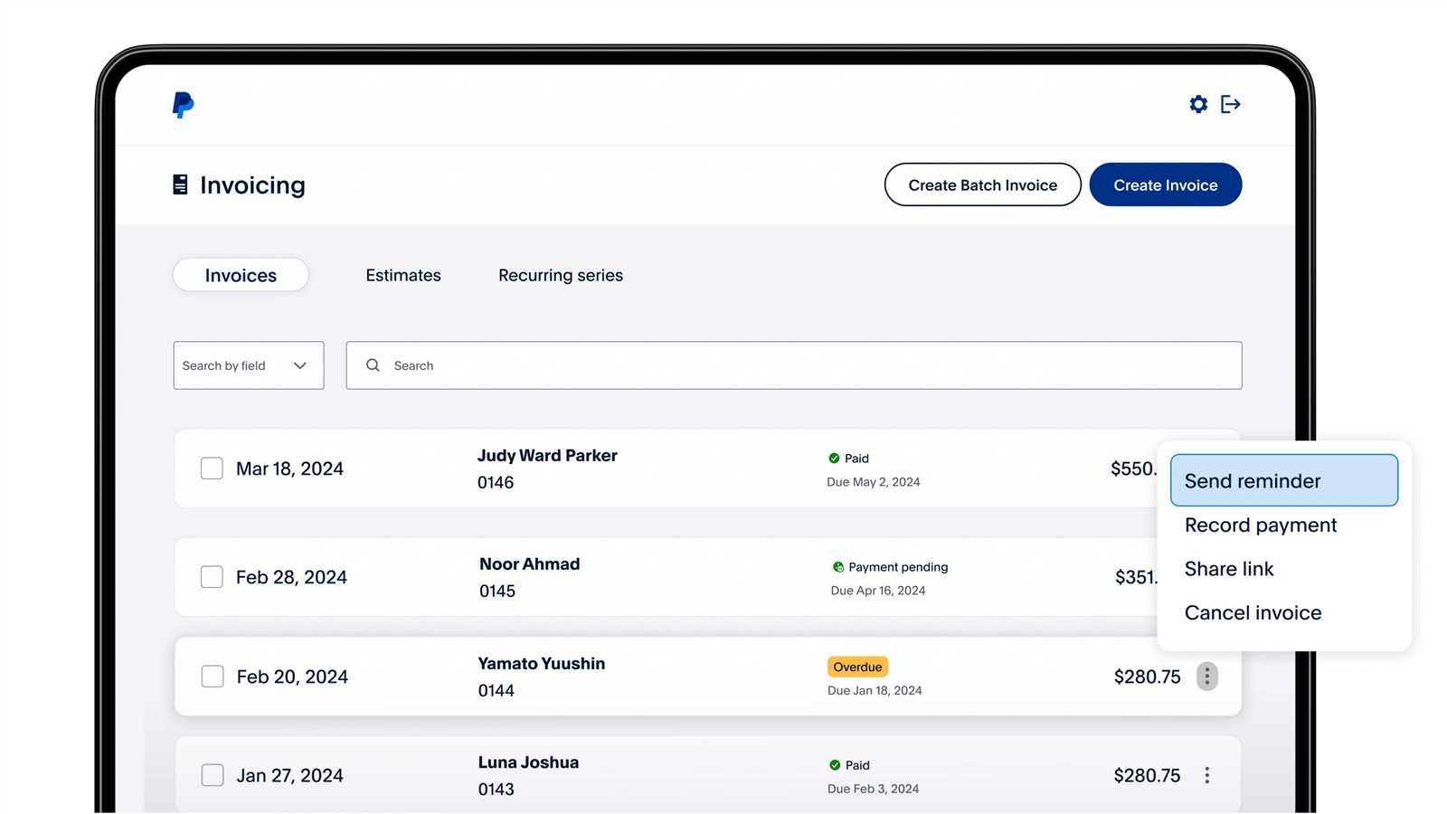 create paypal invoice template