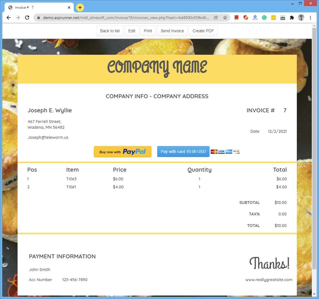 microsoft access invoice database template