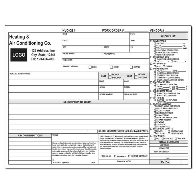 microsoft word hvac invoice template