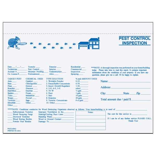 pest control invoices templates