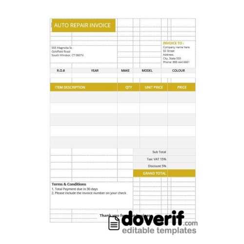 modeling invoice template