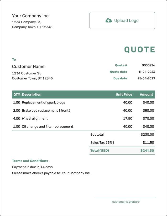 moving company invoice template