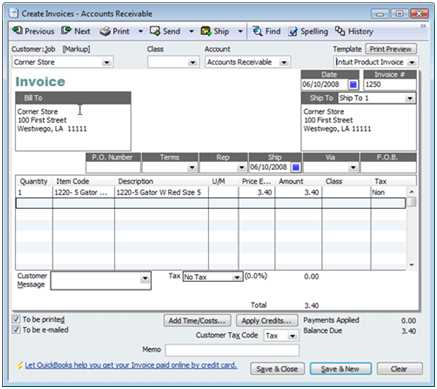 how do i change the default invoice template in quickbooks