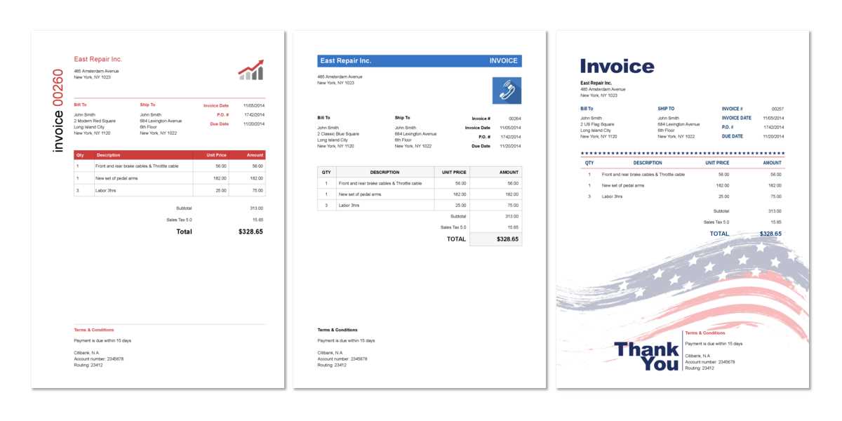 american invoice template