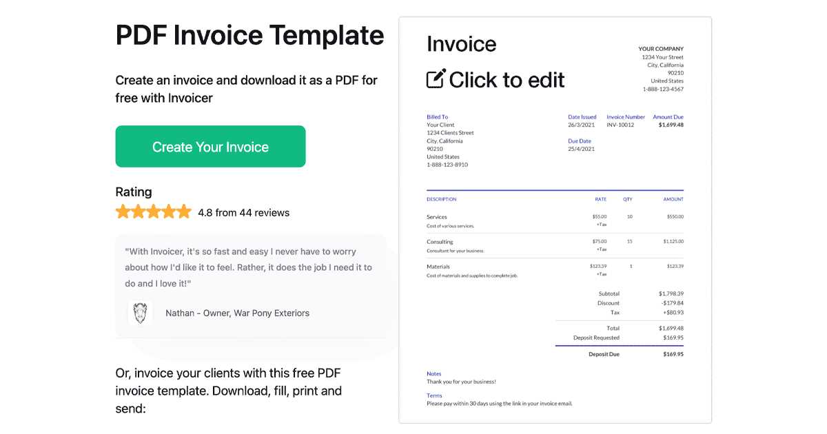 download invoice template pdf