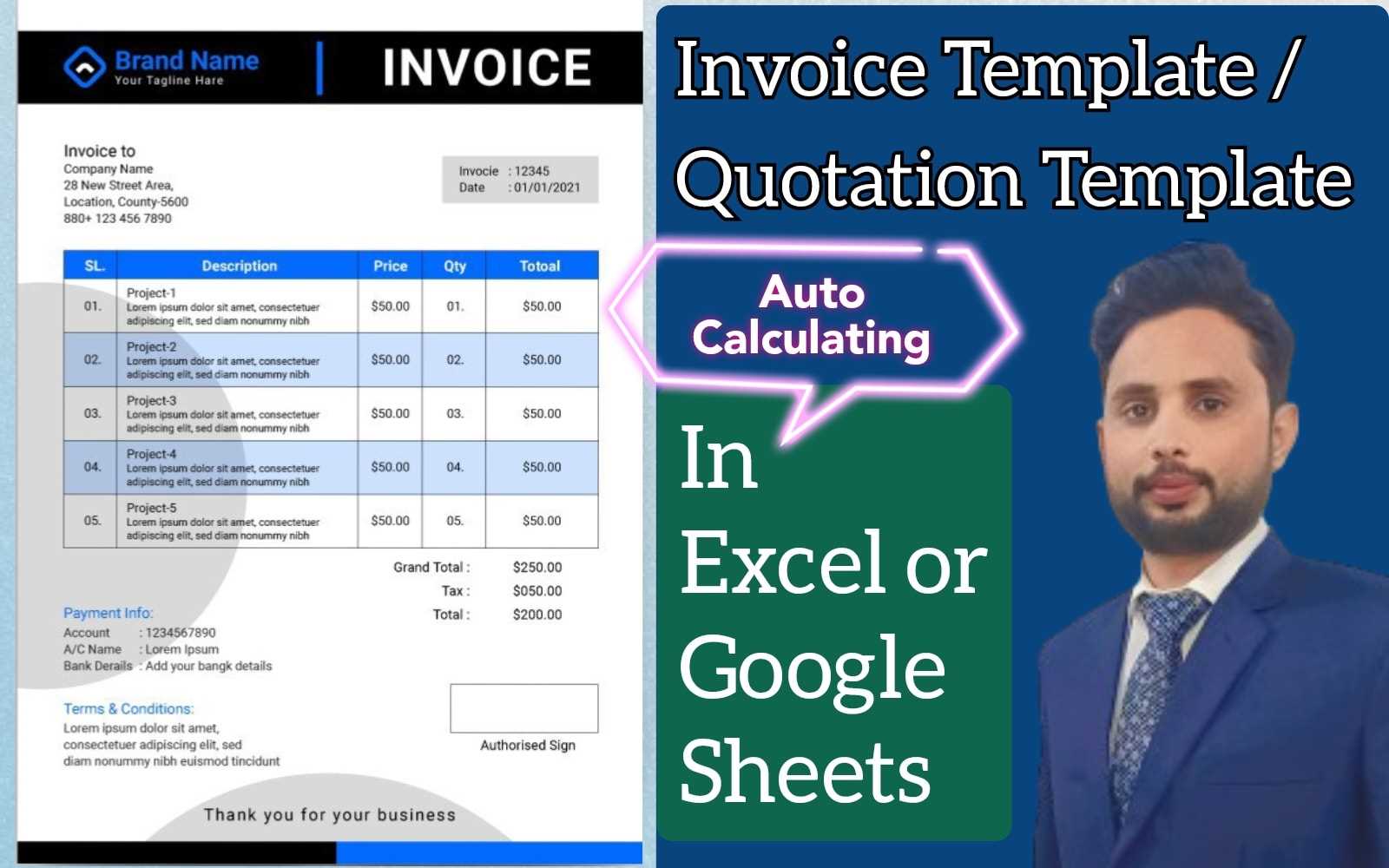 ms excel invoice template