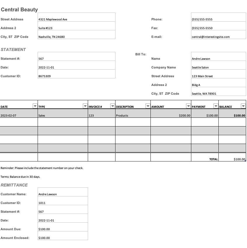 ms excel invoice template free