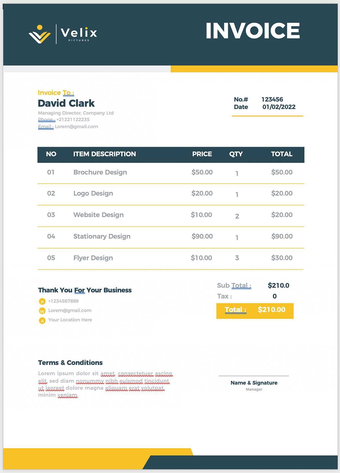 ms word invoice template