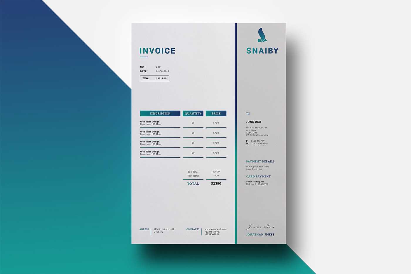 ms word invoice template