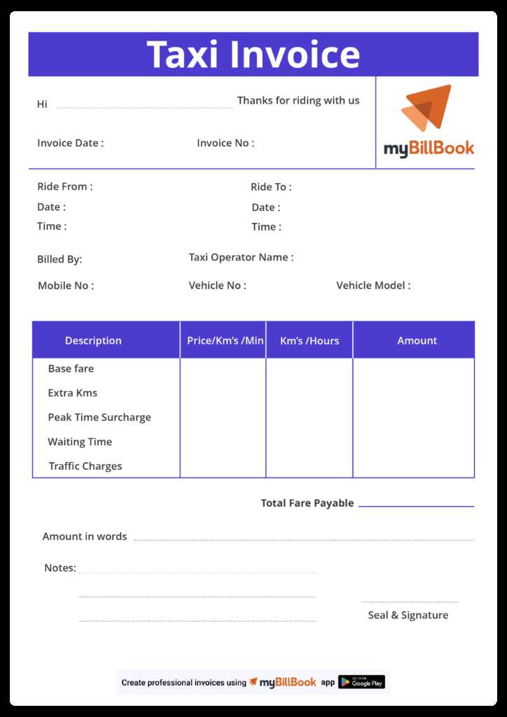 template for billing invoice