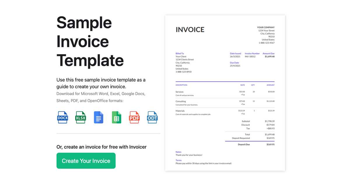 simple html invoice template free