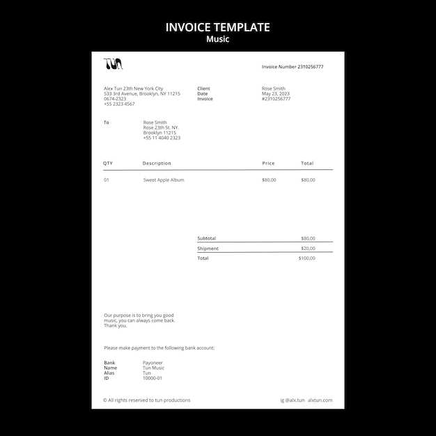 musicians union invoice template