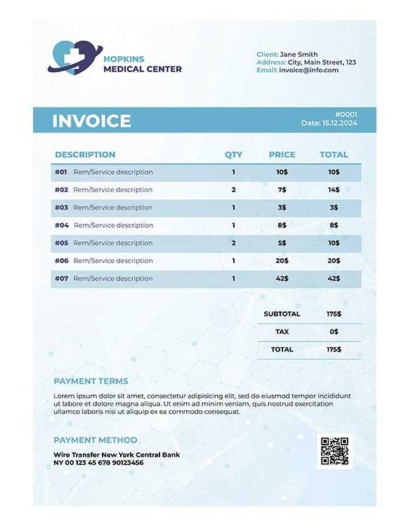 free medical invoice template word