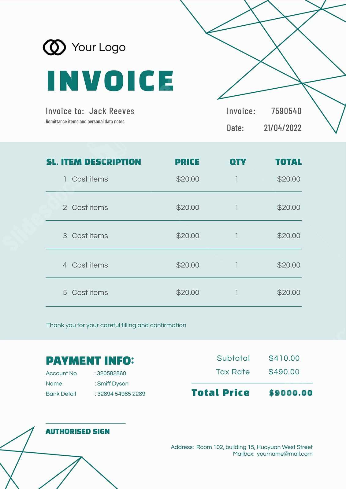 easy invoice template word