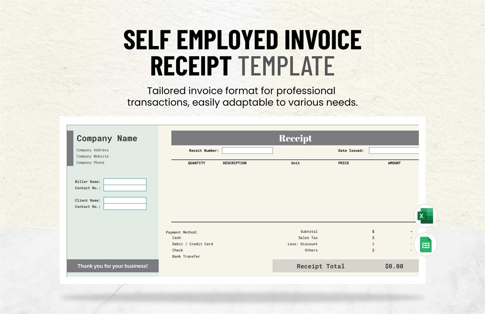 self employed invoice templates
