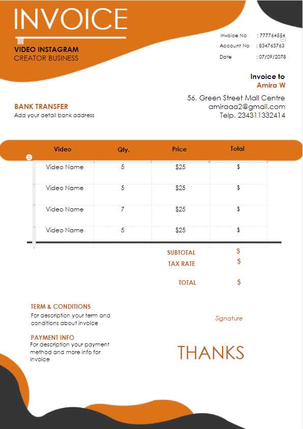 invoice design template word