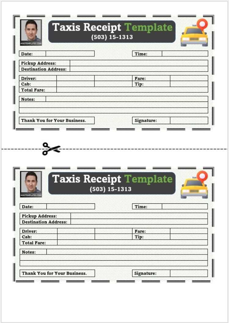 taxi invoice template excel