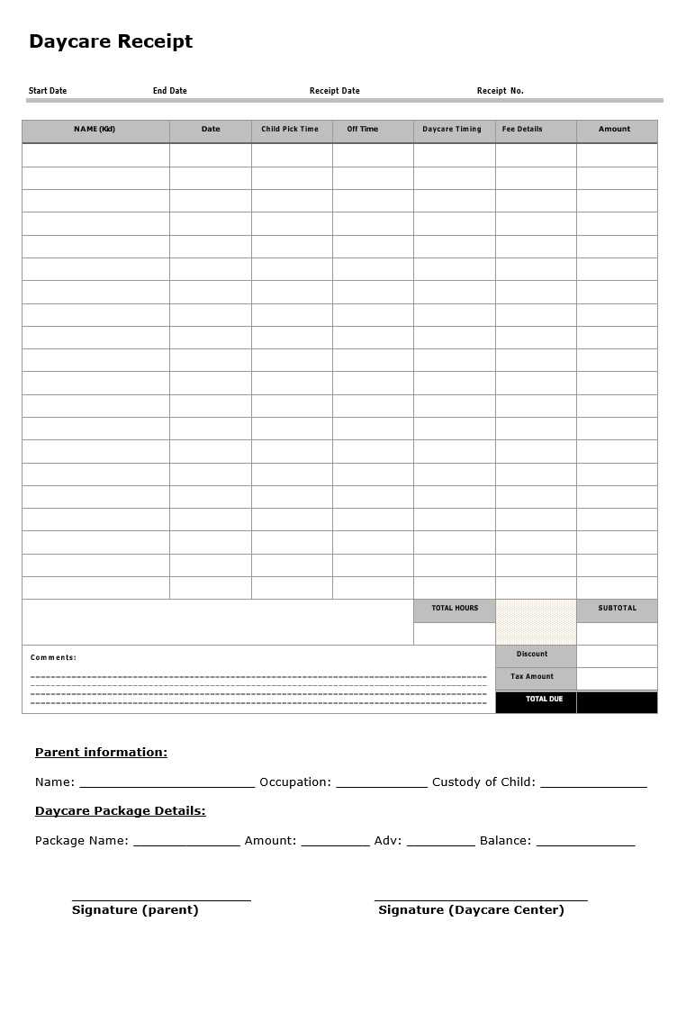 nanny invoice template