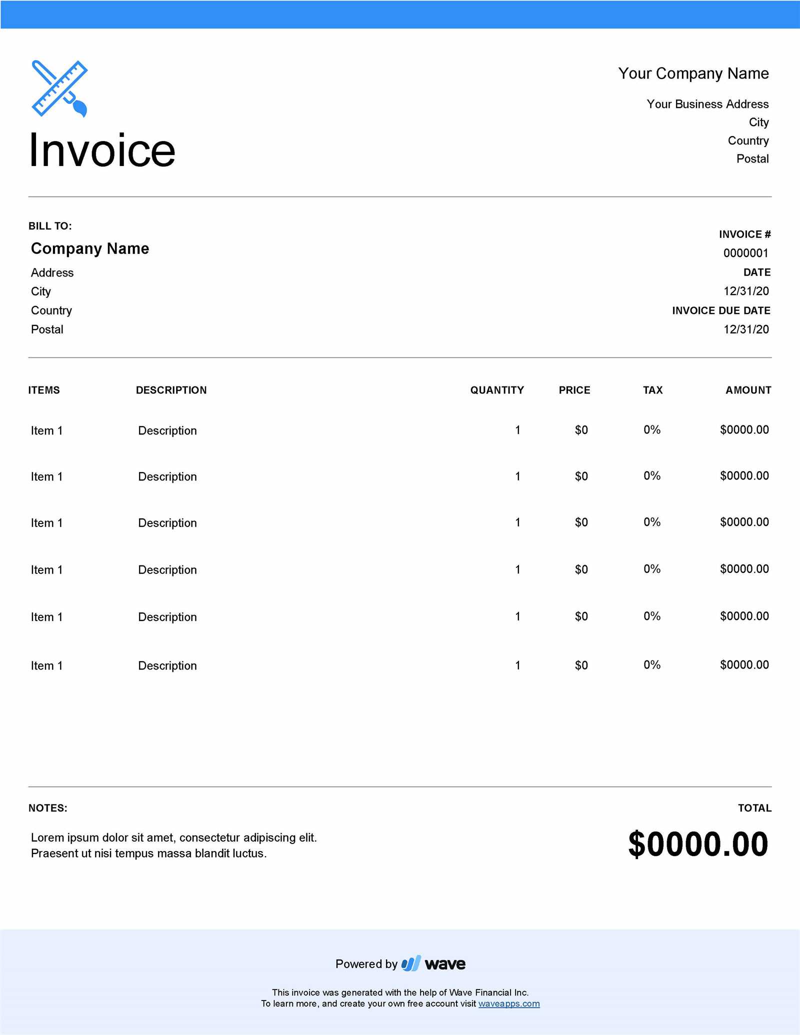 design service invoice template